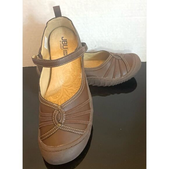 JBU Province Women's Slip-On Shoes Brown Flats with Supportive Sole and Strap 10 - Picture 10 of 13